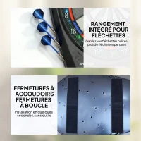 SPORTNOW Cible de Fléchettes Électronique Jeu de Fléchettes Électronique lumineuse écran LED surdimensionné rechargeable noir(m-9)