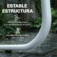 Outsunny Conjunto Jardín Exterior de 4 Piezas con Sofá de 2 Plazas 2 Sillones Mesa de Vidrio Templado Tela Textilene Caqui(m-7)