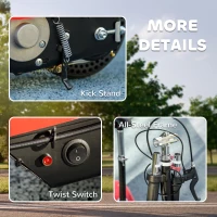 HOMCOM Steel Ride on Powered Scooter, Folding E-Scooter with Warning Bell, 15km/h Maximum Speed, for 6-14 Years Old, Red(m-9)