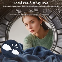 HOMCOM Manta Elétrica Grande Manta Térmica Sofá de Coralina com 10 Níveis de Temperatura e Temporizador 180x130 cm Azul(m-6)