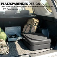 Outsunny Campingtoilette Faltbare Reisetoilette bis 150 kg mit 12 Gerinnungspulver-Päckchen 12 Entsorgungsbeuteln 42 x 46 x 43,5 cm Grau(m-5)