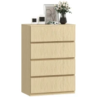 HOMCOM Chest of Drawers, 4-Drawer Storage Cabinets, Modern Dresser, Storage Drawer Unit for Bedroom(m-10)