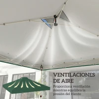 Outsunny Toldo de Pérgola de Recambio 3x3 m Techo de Repuesto para Carpa Plegable de Tela Oxford 210D Protección UV 50+ Verde(m-5)