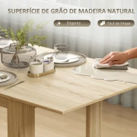 HOMCOM Mesa de Refeição Extensível Mesa de Cozinha Extensível Retangular para 6-8 Pessoas para Sala 140-180x90x75 cm Madeira(m-6)