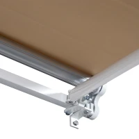 Outsunny Copertină Rabatabilă Exterior, Copertină Extensibilă, Copertină Tip Roll-Up cu Deschidere Manivelă, 350x250 cm, Crem(m-13)