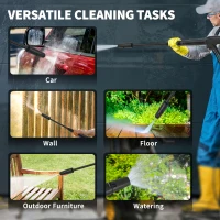 Outsunny 2200W High Pressure Washer, 170 Bar Pressure Washer with Adjustable Nozzle and 6M Hose, 33 x 31.5 x 80.5 cm, Yellow(m-9)