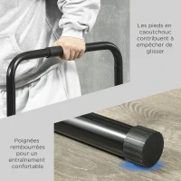 SPORTNOW Dips Barre Parallèle Station de Musculation en Acier, Hauteur et Espacement Réglables, 90-102x65x80-90cm, Noir(m-7)