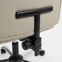 HOMCOM Silla de Escritorio con Reposapiés Respaldo Reclinable Acolchado Grueso Tapizada en Cuero Sintético Caqui(m-10)