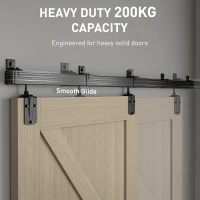 HOMCOM Zware schuifdeur hardware set 244 cm zwart voor enkelvoudige deuren(m-4)