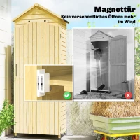 Outsunny Gartenschrank Holz extra hohe Geräteschuppen mit verstellbar Ablage magnetisch Tür galvanisiert Dach Belüftung(m-9)