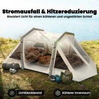 Outsunny Aufblasbares Zelt 4 Personen Schneller Aufbau Outdoor Zelt für Camping mit 2 Schlafzimmern Vorraum Fenster(m-5)
