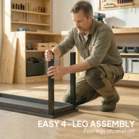 Outsunny 2 Seater Garden Bench, Outdoor Bench Loveseat with Wood-Effect Slatted Seat and Steel Frame for Patio, Park, Grey(m-8)