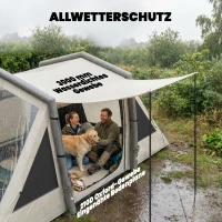 Outsunny Aufblasbares Zelt 4 Personen Schneller Aufbau Outdoor Zelt für Camping mit 2 Schlafzimmern Vorraum Fenster(m-7)