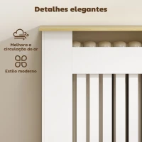 HOMCOM Cobertura Radiadores com Sapateira  e 2 Gavetas Rebatíveis Desenho Moderno de Ripas 152x19x81 cm  Branco(m-5)