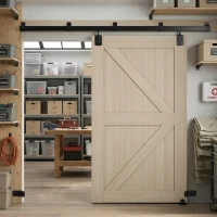 HOMCOM Zware schuifdeur hardware set 244 cm zwart voor enkelvoudige deuren(m-9)