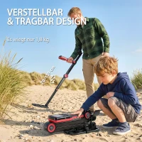 Outsunny Metalldetektor IP68 Wasserdicht faltbar Metallsuchgerät mit 4 Modi Kopfhörer Schaufel Tragetasche LCD-Display(m-8)