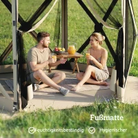 Outsunny 3 m x 2,6 m Sechseck-Pavillon mit 6 Seiten und Tragetasche, wasserdicht, UV-beständig, Partyzelt(m-7)