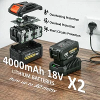 Outsunny Leaf Blower Cordless with 2 x 4000mAh Batteries & Charger, 36V Lightweight Garden Blower with 1000W Brushless Motor(m-5)