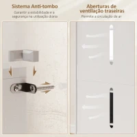 HOMCOM Sapateira para Entrada com Prateleiras Ajustáveis para 20 Pares de Sapatos 72x34,5x103 cm Branco Brilhante(m-7)