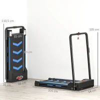HOMCOM Tapis de course électrique de marche - 370 W pliable télécommande écran LCD vitesse 1-6 Km/h(m-3)
