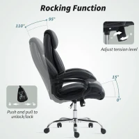 HOMCOM Executive Office Chair with Spring Padding - Black(m-6)