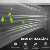 Outsunny Banc à Bascule de Jardin 3 Places Design Contemporain Grand Confort accoudoirs Assise et Dossier Ergonomique Acier textilène Noir(m-6)