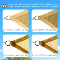 Outsunny Toldo Vela Rectangular de HDPE 4x6 m con Anti-UV Anillas de Acero Inoxidable y Cuerdas de Nylon para Jardín Patio Arena(m-8)