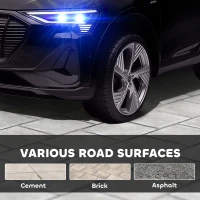 HOMCOM Audi E-tron Licensed 12V Kids Electric Ride on, Electric Car for Kids, with Parental Remote, Music Lights MP3, Suspension Wheels, for 3-5 Years, Black(m-8)