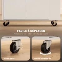 HOMCOM Îlot central cuisine mobile desserte cuisine avec tiroir étagère réglable placard à deux portes 82 x 38 x 86,5 cm blanc(m-6)