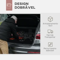 HOMCOM Andarilho para Idosos Dobrável em Alumínio com Assento 4 Rodas Altura Ajustável Travões de Mão Vermelho e Preto(m-4)