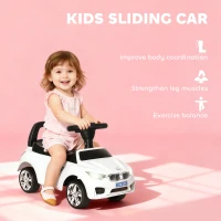 HOMCOM Ride on Car Baby Toddler Walker Foot to Floor Sliding Car Slider, White(m-4)