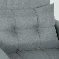 HOMCOM Sofá Cama Plegable Convertible con Respaldo Regulable y Cojín, Gris(m-5)