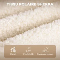 HOMCOM Fauteuil à bascule rocking chair revêtement effet laine bouclée, structure en acier 71 x 98 x 101 cm beige(m-7)