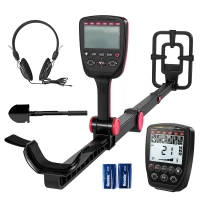 Outsunny Metalldetektor IP68 Wasserdicht faltbar Metallsuchgerät mit 4 Modi Kopfhörer Schaufel Tragetasche LCD-Display(m-1)