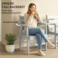 Outsunny Outdoor Garden Loveseat, Embossed Wooden Jack and Jill Garden Seat with Integrated Table, Grey(m-6)