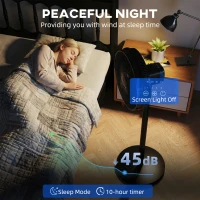 HOMCOM 40 cm Standing Fan, Cooling Floor Fan with 80° Oscillating, Adjustable Tilt and Height, 4 Speed, Remote Control, Black(m-8)