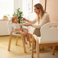 AIYAPLAY Lot de 2 chaises pour enfants réglables en hauteur fauteuil enfants en bois massif avec accoudoirs 39x34x61,5cm blanc(m-10)