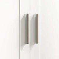 HOMCOM Mesa de Costura Dobrável com 6 Rodas Móvel para Máquina de Costura com 20 Pinos para Fios 4 Compartimentos 160x40x81,5 cm Branco(m-9)