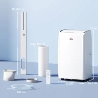 HOMCOM 14,000 BTU Mobile Air Conditioner, with LED Screen - White(m-3)