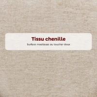 HOMCOM Lot de 2 tabourets de bar, chaises de bar avec repose-pieds et dossier, tissu en chenille, hauteur d'assise 68 cm, beige(m-5)