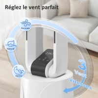 HOMCOM Refroidisseur d'air par évaporation portable 3 en 1 humidificateur et ventilateur, 2 blocs réfrigérants, blanc(m-6)