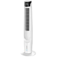 HOMCOM Air Cooler with LED Display and Remote Control, Oscillating Ice Cooling Fan with 3 Speeds, 4 Modes, 12 Hour Timer, White(m-11)