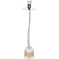 HOMCOM Défroisseur vapeur vertical 1800 W 36 g/min, steamer autonomie 50 min, réservoir d'eau de 1,8 L, 32 x 32 x 32 cm, or(m-12)