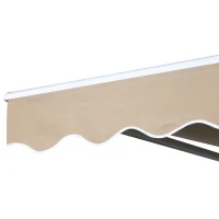 Outsunny Copertină Rabatabilă Exterior, Copertină Extensibilă, Copertină Tip Roll-Up cu Deschidere Manivelă, 350x250 cm, Crem(m-14)