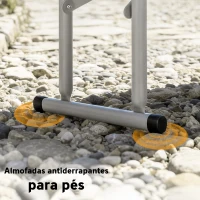 Outsunny Conjunto de Campismo Dobrável com Mesa e Bancos Alças 180x74x74 cm e 182x28x42 cm Branco(m-7)