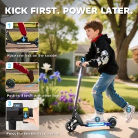 SPORTNOW Folding Electric Scooter for Kids, with Dual Brakes, Front Suspension, LED Colourful Lights, Black(m-4)