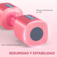 SPORTNOW Juego de Mancuernas Ajustables 4 en 1 de 1/1,5/2/2,5 kg con Mangos Antideslizantes y Diseño Cuadrado para Casa Gimnasio(m-6)