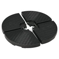 Outsunny Base para Sombrilla de 4 Piezas Rellenable con Arena 68 kg o Agua 52 L para Jardín Patio Terraza Negro(m-10)