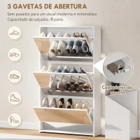HOMCOM Sapateira Estreita com Espelho para 9 Pares de Sapatos para Corredor Espaços Reduzidos 65x17x114,5 cm Branco(m-4)