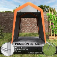Outsunny Carpa Garaje Portátil 2,4x1,8 m para Coche Impermeable con Puerta Enrollable con Cremallera Ventanas UPF30+ Gris Claro(m-5)